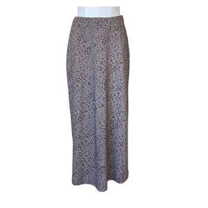 A‎ New Day Brown Leopard Midi Skirt Size XS Pull On Mob Wife Indie Sleaze Preppy
